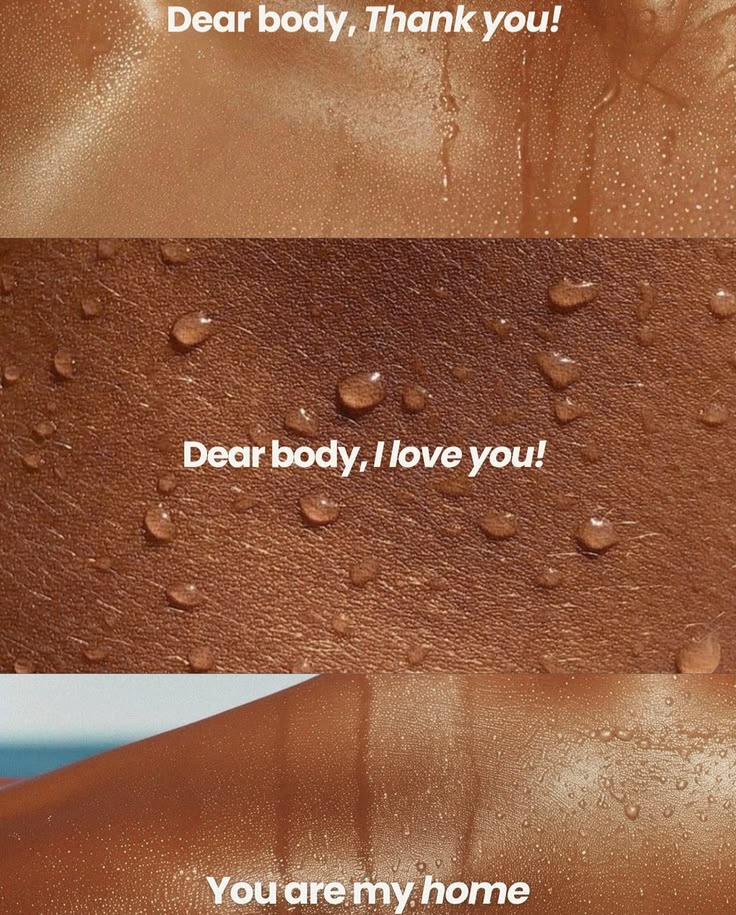 Warm skin with water droplets, celebrating the body as home